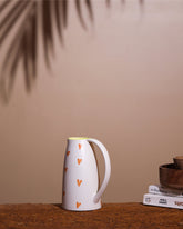 Alamkari India Ceramic Hand-Painted Heart Print Ceramic Jug Vase